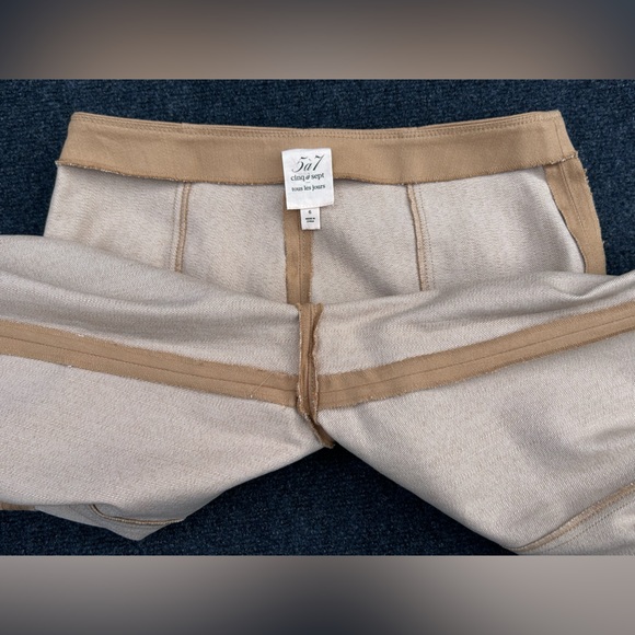 Cinq à Sept Azure Long Wide Leg Jeans Pants in Sahara Tan Trousers Size 6 - Picture 14 of 16